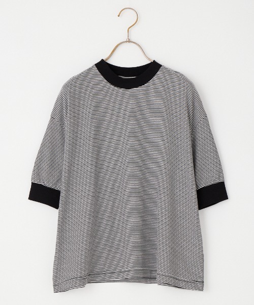 MEYAME（メヤメ）の「[MEYAME/メヤメ] 袖リブ ショートスリーブボーダーTシャツ（Tシャツ/カットソー・レディース・ブラウン/ブラック・F）」の10枚目の写真