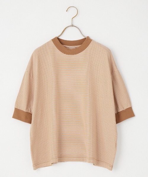 MEYAME（メヤメ）の「[MEYAME/メヤメ] 袖リブ ショートスリーブボーダーTシャツ（Tシャツ/カットソー・レディース・ブラウン/ブラック・F）」の9枚目の写真