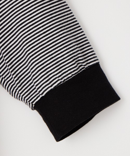 MEYAME（メヤメ）の「[MEYAME/メヤメ] 袖リブ ショートスリーブボーダーTシャツ（Tシャツ/カットソー・レディース・ブラウン/ブラック・F）」の4枚目の写真