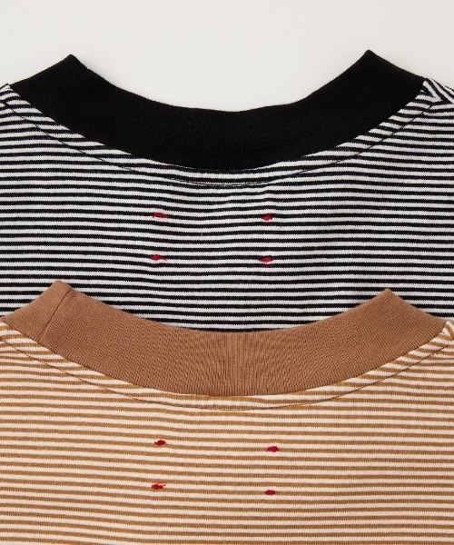 MEYAME（メヤメ）の「[MEYAME/メヤメ] 袖リブ ショートスリーブボーダーTシャツ（Tシャツ/カットソー・レディース・ブラウン/ブラック・F）」の8枚目の写真
