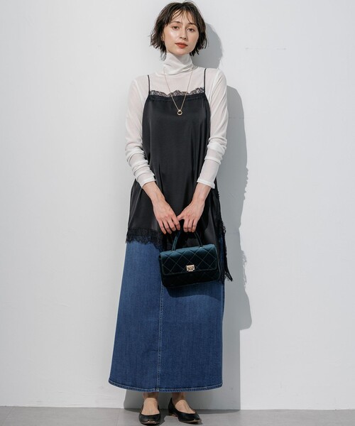 23区 L(ニジュウサンクオオキイサイズ)の「ストレッチ デニムフレアスカート(デニムスカート・レディース・ダルブルー系/ターコイズブルー系・50/48/44/46)」の11枚目の写真