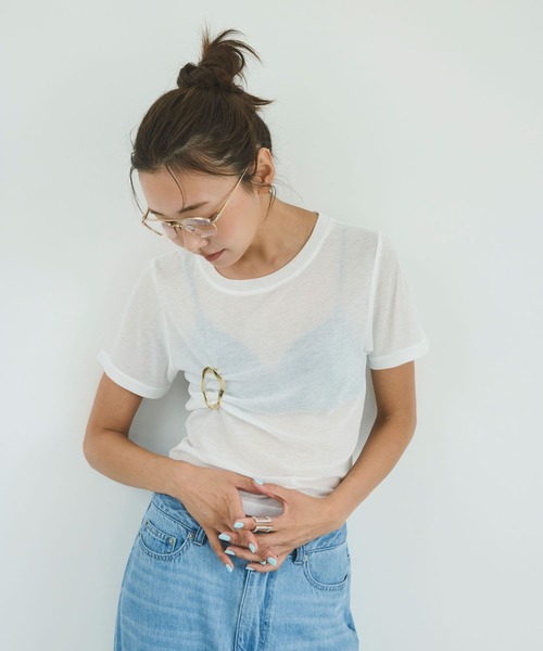 BAYFLOW(ベイフロー)の「【知久友里恵さんコラボ】アクセチャームセットTシャツ(Tシャツ/カットソー・レディース・ラベンダー/オフホワイト/ブラック・FREE)」の8枚目の写真