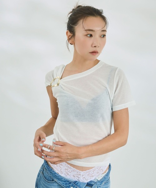 BAYFLOW(ベイフロー)の「【知久友里恵さんコラボ】アクセチャームセットTシャツ(Tシャツ/カットソー・レディース・ラベンダー/オフホワイト/ブラック・FREE)」の12枚目の写真