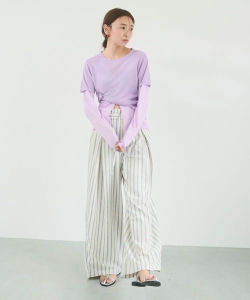 BAYFLOW(ベイフロー)の「【知久友里恵さんコラボ】アクセチャームセットTシャツ(Tシャツ/カットソー・レディース・ラベンダー/オフホワイト/ブラック・FREE)」の22枚目の写真