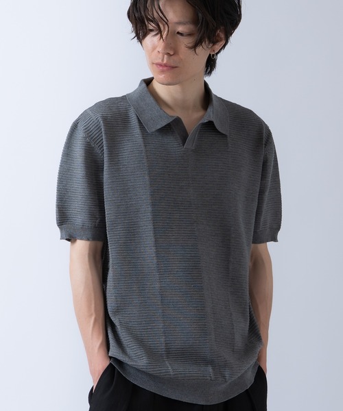 Crownor(クラウノアー)の「スキッパー 半袖ポロシャツ(ポロシャツ・メンズ・ブラック/グレー/ホワイト・MEDIUM/LARGE)」の8枚目の写真