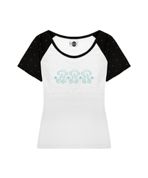 TRIO Uネックドットレガランスリムフィット半袖Tシャツ 4 COLORS