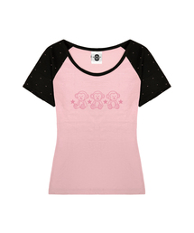 TRIO Uネックドットレガランスリムフィット半袖Tシャツ 4 COLORS