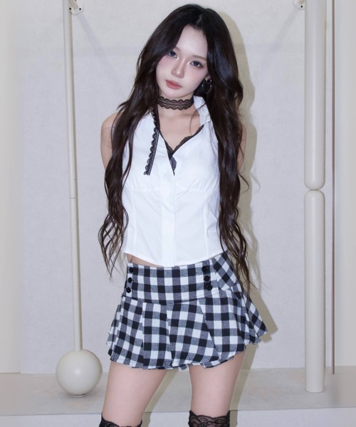 REINE NOIRE(レーヌノワール)の「vichy doll skirt. / ヴィシー ドール スカート(スカート・レディース・ブラック×ホワイト・FREE)」の14枚目の写真