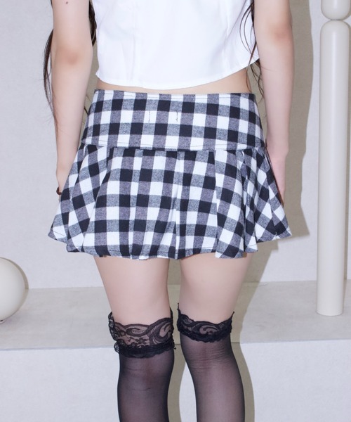 REINE NOIRE(レーヌノワール)の「vichy doll skirt. / ヴィシー ドール スカート(スカート・レディース・ブラック×ホワイト・FREE)」の4枚目の写真