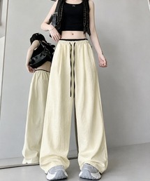 イージーパンツレディース ワイドパンツ夏