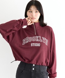 ユース ハーフジップドロストスウェットトップス