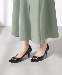 ポインテッドトゥ バックル パンプス (5.0cmヒール)