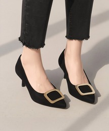 ポインテッドトゥ バックル パンプス (5.0cmヒール)