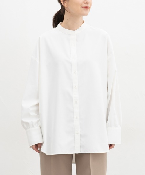 Honeys(ハニーズ)の「マオカラーゆるシャツ(シャツ/ブラウス・レディース・ブルー/ブラウン系その他2/ブルー系1/ピンク系その他2/ブラック/ホワイト・F)」の2枚目の写真
