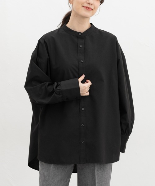 Honeys(ハニーズ)の「マオカラーゆるシャツ(シャツ/ブラウス・レディース・ブルー/ブラウン系その他2/ブルー系1/ピンク系その他2/ブラック/ホワイト・F)」の3枚目の写真