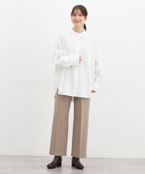 Honeys(ハニーズ)の「マオカラーゆるシャツ(シャツ/ブラウス・レディース・ブルー/ブラウン系その他2/ブルー系1/ピンク系その他2/ブラック/ホワイト・F)」の7枚目の写真