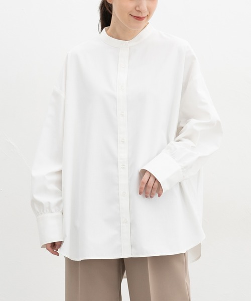 Honeys(ハニーズ)の「マオカラーゆるシャツ(シャツ/ブラウス・レディース・ブルー/ブラウン系その他2/ブルー系1/ピンク系その他2/ブラック/ホワイト・F)」の8枚目の写真