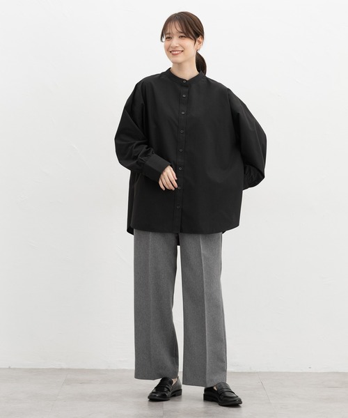 Honeys(ハニーズ)の「マオカラーゆるシャツ(シャツ/ブラウス・レディース・ブルー/ブラウン系その他2/ブルー系1/ピンク系その他2/ブラック/ホワイト・F)」の9枚目の写真