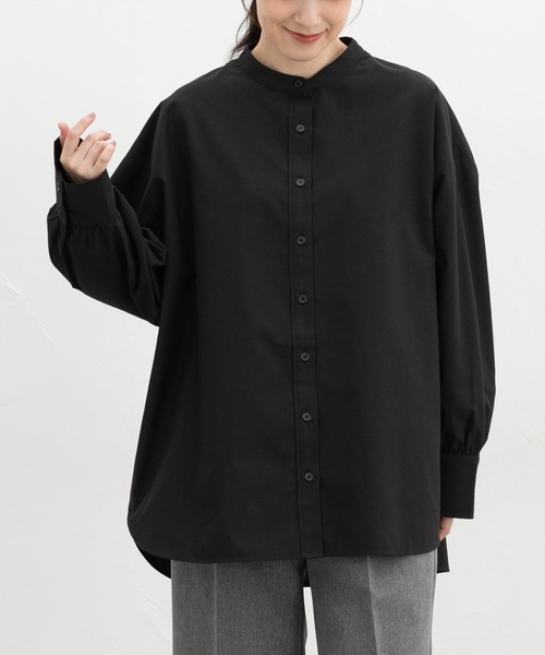 Honeys(ハニーズ)の「マオカラーゆるシャツ(シャツ/ブラウス・レディース・ブルー/ブラウン系その他2/ブルー系1/ピンク系その他2/ブラック/ホワイト・F)」の10枚目の写真