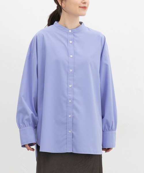 Honeys(ハニーズ)の「マオカラーゆるシャツ(シャツ/ブラウス・レディース・ブルー/ブラウン系その他2/ブルー系1/ピンク系その他2/ブラック/ホワイト・F)」の12枚目の写真