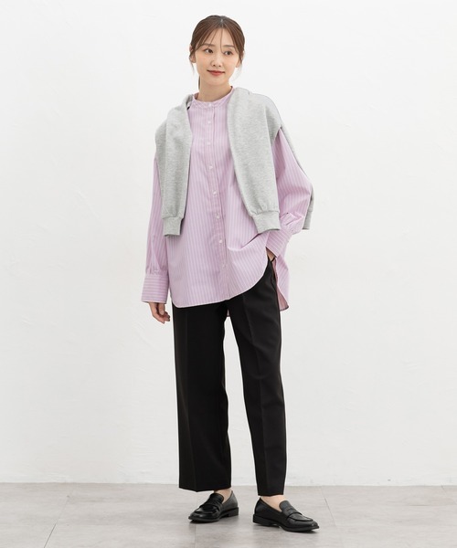 Honeys(ハニーズ)の「マオカラーゆるシャツ(シャツ/ブラウス・レディース・ブルー/ブラウン系その他2/ブルー系1/ピンク系その他2/ブラック/ホワイト・F)」の17枚目の写真