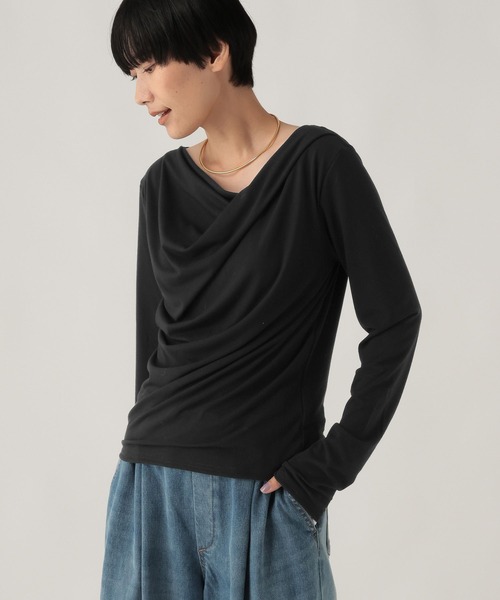 Elura(エルーラ)の「ドレープカットソー/1085685(Tシャツ/カットソー・レディース・ブラック/チャコールグレー/オフホワイト・FREE)」の10枚目の写真