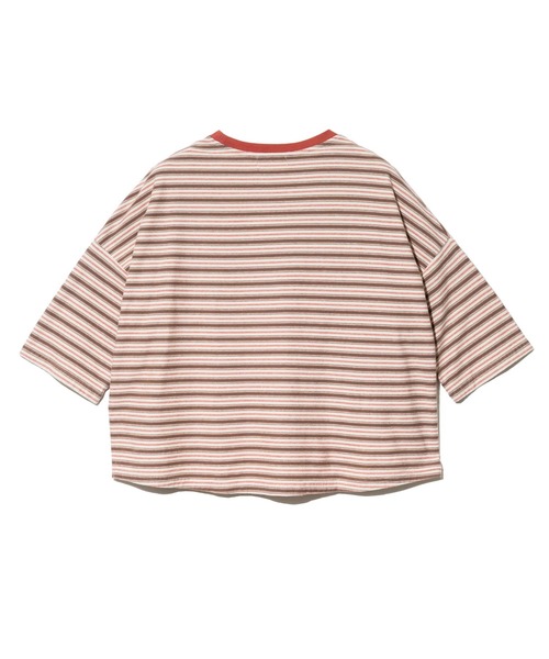 go slow caravan(ゴースローキャラバン)の「GENTIL/ジャンティー マルチボーダー7分ワイドTEE(Tシャツ/カットソー・レディース・ナチュラル/グレー・FREE)」の3枚目の写真