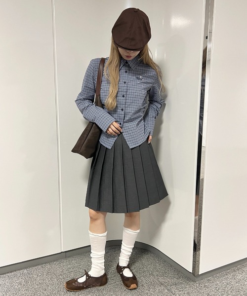 WC(ダブル シー)の「アソートモチーフチェックシャツ(シャツ/ブラウス・レディース・ブルー/レッド・FREE)」の10枚目の写真