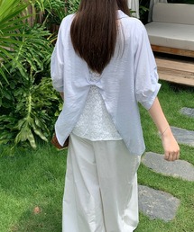 バックレース切り替えシャツ