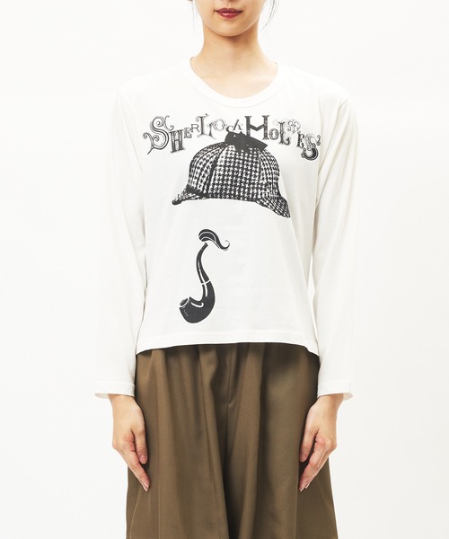 gomme(ゴム)の「シャーロックホームズT(Tシャツ/カットソー・レディース・ブラウン/チャコールグレー/ブラック/ホワイト・MEDIUM)」の7枚目の写真