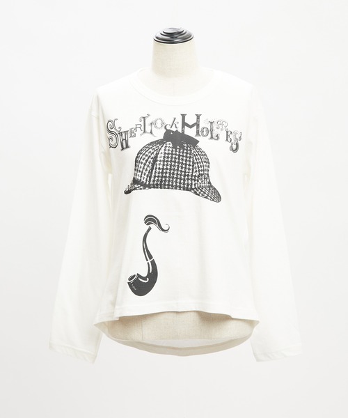gomme(ゴム)の「シャーロックホームズT(Tシャツ/カットソー・レディース・ブラウン/チャコールグレー/ブラック/ホワイト・MEDIUM)」の10枚目の写真