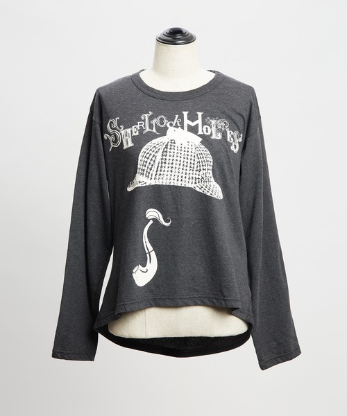 gomme(ゴム)の「シャーロックホームズT(Tシャツ/カットソー・レディース・ブラウン/チャコールグレー/ブラック/ホワイト・MEDIUM)」の20枚目の写真