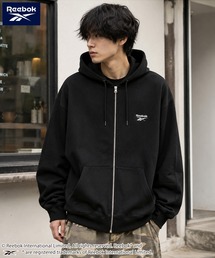 【web別注】Reebok リーボック メンズワンポイントロゴ裏起毛ジップアップ