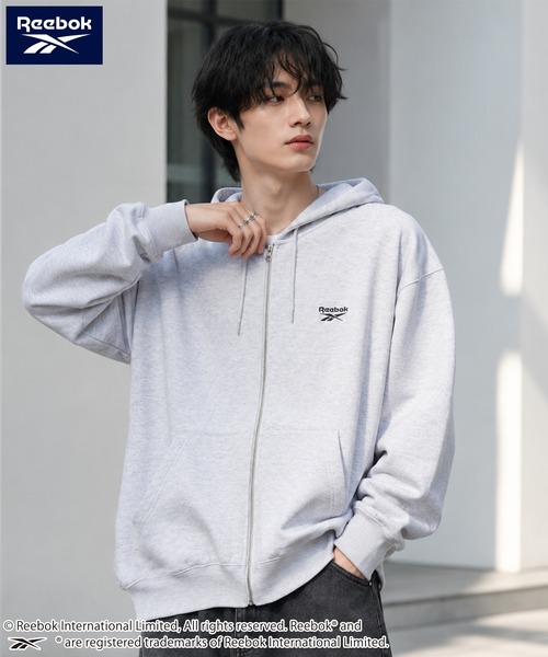 Reebok(リーボック)の「【web別注】Reebok リーボック メンズワンポイントロゴ裏起毛ジップアップ(スウェット・メンズ・ネイビー/アッシュグレー/ホワイト/ブラック・M/LL/L)」の16枚目の写真