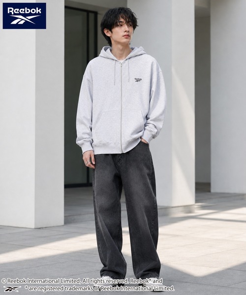 Reebok(リーボック)の「【web別注】Reebok リーボック メンズワンポイントロゴ裏起毛ジップアップ(スウェット・メンズ・ネイビー/アッシュグレー/ホワイト/ブラック・M/LL/L)」の18枚目の写真