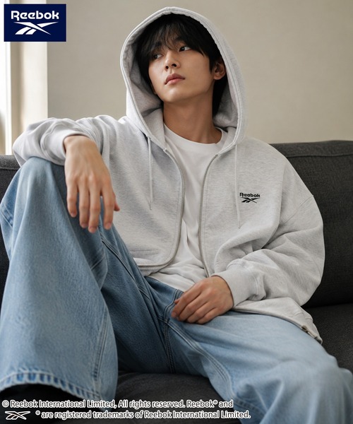 Reebok(リーボック)の「【web別注】Reebok リーボック メンズワンポイントロゴ裏起毛ジップアップ(スウェット・メンズ・ネイビー/アッシュグレー/ホワイト/ブラック・M/LL/L)」の19枚目の写真