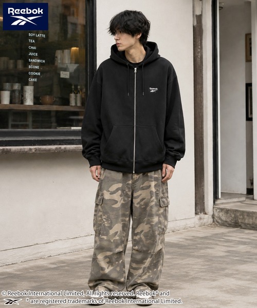 Reebok(リーボック)の「【web別注】Reebok リーボック メンズワンポイントロゴ裏起毛ジップアップ(スウェット・メンズ・ネイビー/アッシュグレー/ホワイト/ブラック・M/LL/L)」の9枚目の写真