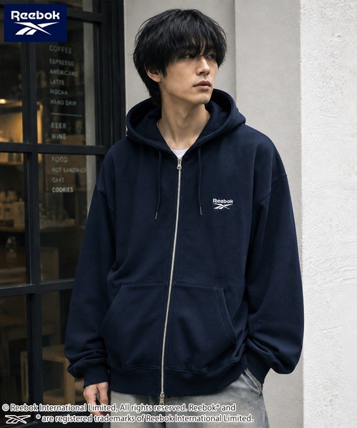 Reebok(リーボック)の「【web別注】Reebok リーボック メンズワンポイントロゴ裏起毛ジップアップ(スウェット・メンズ・ネイビー/アッシュグレー/ホワイト/ブラック・M/LL/L)」の20枚目の写真