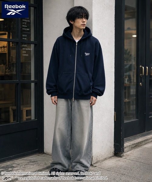 Reebok(リーボック)の「【web別注】Reebok リーボック メンズワンポイントロゴ裏起毛ジップアップ(スウェット・メンズ・ネイビー/アッシュグレー/ホワイト/ブラック・M/LL/L)」の22枚目の写真