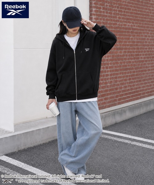 Reebok(リーボック)の「【web別注】Reebok リーボック メンズワンポイントロゴ裏起毛ジップアップ(スウェット・メンズ・ネイビー/アッシュグレー/ホワイト/ブラック・M/LL/L)」の12枚目の写真