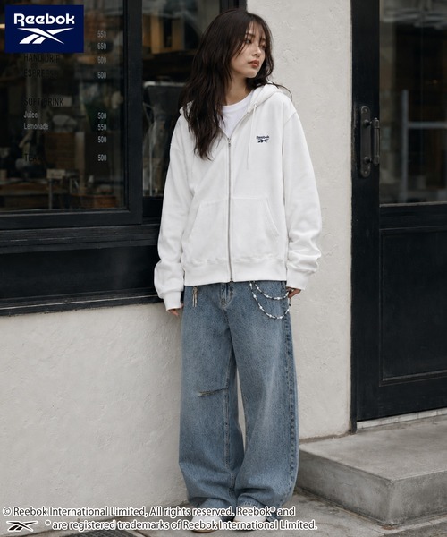 Reebok(リーボック)の「【web別注】Reebok リーボック メンズワンポイントロゴ裏起毛ジップアップ(スウェット・メンズ・ネイビー/アッシュグレー/ホワイト/ブラック・M/LL/L)」の7枚目の写真