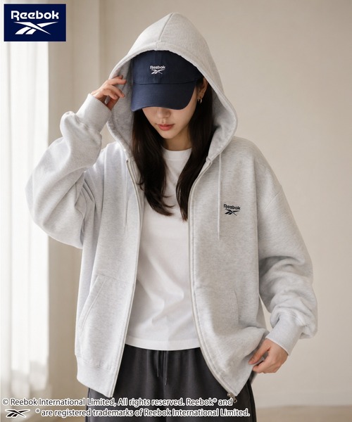Reebok(リーボック)の「【web別注】Reebok リーボック メンズワンポイントロゴ裏起毛ジップアップ(スウェット・メンズ・ネイビー/アッシュグレー/ホワイト/ブラック・M/LL/L)」の13枚目の写真