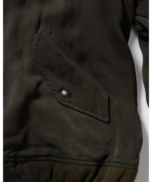 wjk（ダヴルジェイケイ）の「cupro vintage MA-1（MA-1・メンズ・ブラック/ダークカーキ・X-LARGE/LARGE/MEDIUM/SMALL）」の3枚目の写真