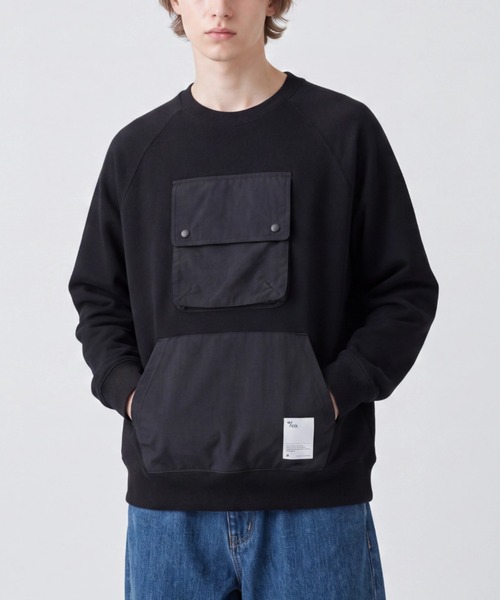 INNOCENT(イノセント)の「【Wasted Collective/ウェイステッド コレクティブ】Recycled Cotton Fleece Crew WC-RCCRW01(スウェット・メンズ・オリーブ/ブラック・SMALL/MEDIUM/LARGE/X-LARGE/XX-LARGE/X-SMALL)」の2枚目の写真