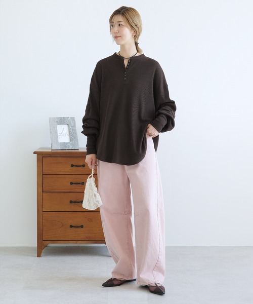 reca(レカ)の「ヘンリーネックフレアサーマルプルオーバー(Tシャツ/カットソー・レディース・トップグレー/チョコ/キナリ・FREE)」の17枚目の写真