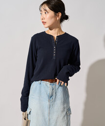 限定展開　ヘビーウェイト ヘンリー ボタン ロングスリーブ Tシャツ