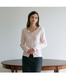 Slim Button Cardigan [Pink]