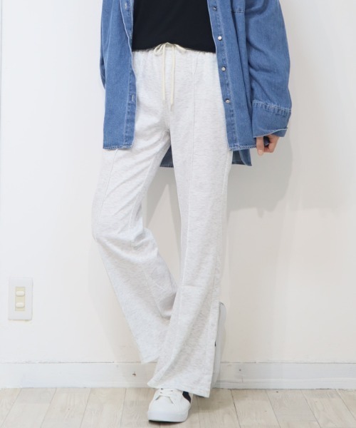 DISKEEN SURE(ディスキーンシュアー)の「着回し力抜群の優秀ボトム!ジャージタッチセンタープレスフレアパンツ(その他パンツ・レディース・ブラック/ベージュ/グレー/チャコール・FREE)」の15枚目の写真