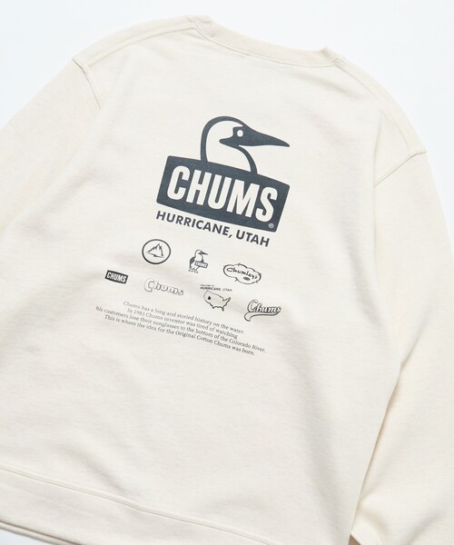 CHUMS(チャムス)の「CHUMS/チャムス 別注 チャムス ヒストリー スウェット / CHUMS History SWT(スウェット・メンズ・グレー/ブラック/ナチュラル・SMALL/X-LARGE/LARGE/MEDIUM)」の3枚目の写真