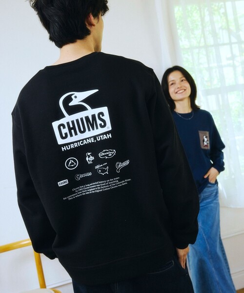 CHUMS(チャムス)の「CHUMS/チャムス 別注 チャムス ヒストリー スウェット / CHUMS History SWT(スウェット・メンズ・グレー/ブラック/ナチュラル・SMALL/X-LARGE/LARGE/MEDIUM)」の1枚目の写真